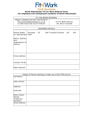 FIT FOR WORK REFERRAL