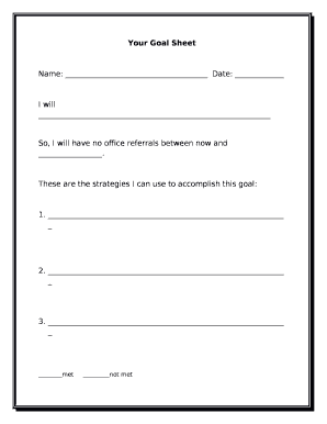 Your Goal Sheet