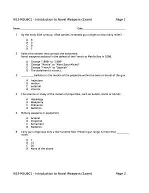 NS3-M3U6C1 - Introduction to Naval Weapons (Exam)Page 1