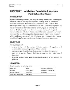 Chapter 7:Analysis of Population Dispersion: