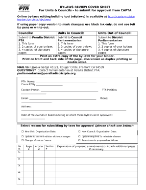 For Units & Councils to submit for approval from CAPTA