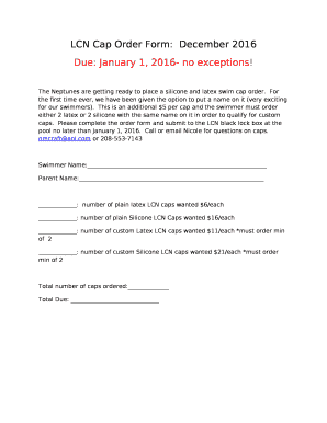 LCN Cap Order Form:December 2016