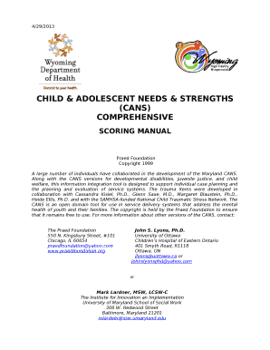 CHILD & ADOLESCENT NEEDS & STRENGTHS (CANS)