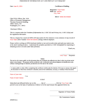 FREEDOM OF INFORMATION ACT AND PRIVACY ACT REQUEST