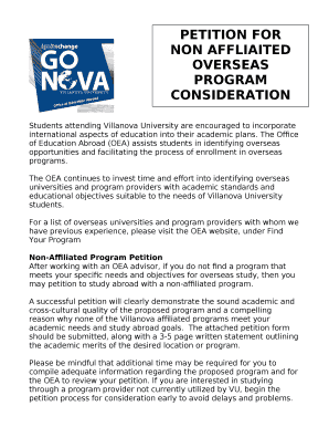 Students attending Villanova University are encouraged to incorporate international aspects of education into their academic plans