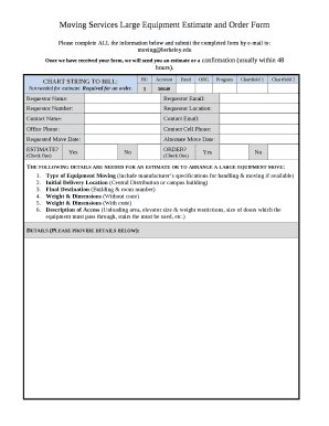 Once we have received your form, we will send you an estimate or a confirmation (usually within 48 hours)