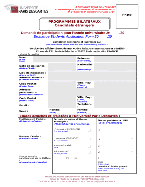 Demande de participation pour lanne universitaire 20 /20