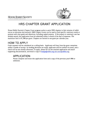 HRS CHAPTER GRANT APPLICATION
