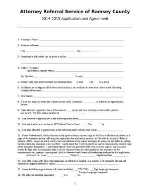 2014-2015 Application and Agreement