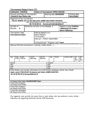 Tournament Report Form IT3