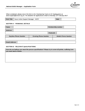 When completed, please return this form to the Volunteering Team at UK Headquarters at adult