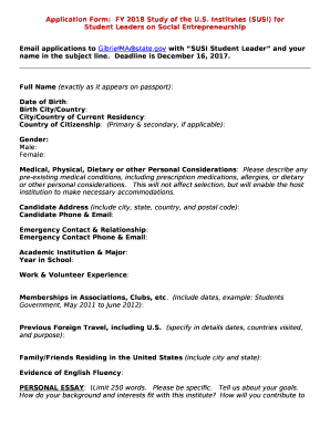 Application Form:FY 2018 Study of the U