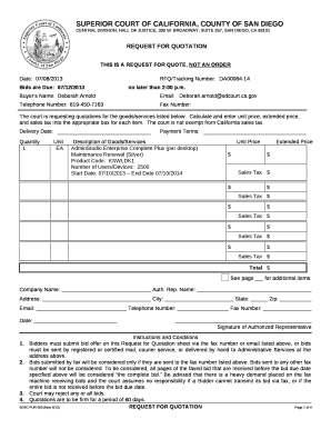 THIS IS A REQUEST FOR QUOTE, NOT AN ORDER