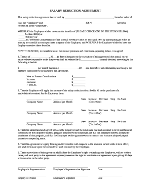 This salary reduction agreement is executed by hereafter referred