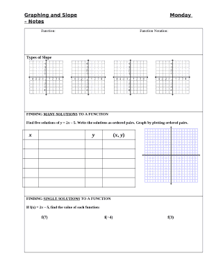 Graphing and SlopeMonday Notes