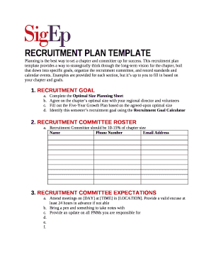 RECRUITMENT PLAN TEMPLATE