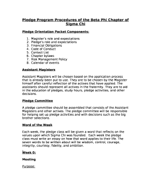 Pledge Program Procedures of the Beta Phi Chapter of Sigma Chi