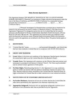 This Agreement between THE BOARD OF TRUSTEES OF THE LELAND STANFORD JUNIOR UNIVERSITY (Stanford), an institution of higher education having powers under the laws of the State of California, and INSTITUTION