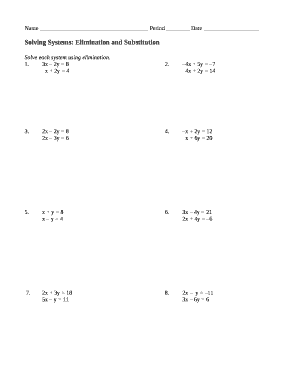 Solving Systems: Elimination and Substitution