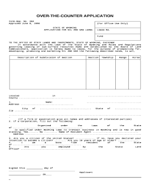 OVER-THE-COUNTER APPLICATION