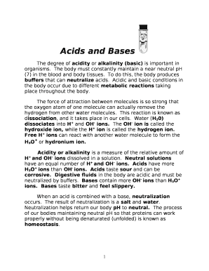 The degree of acidity or alkalinity basic is important in organisms