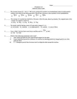 Chemistry I-H