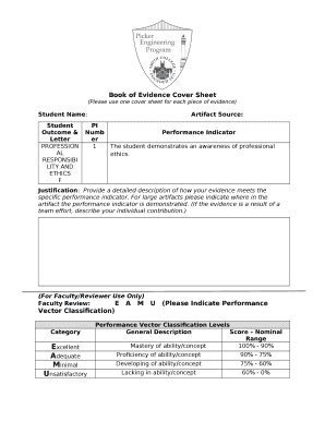 Book of Evidence Cover Sheet