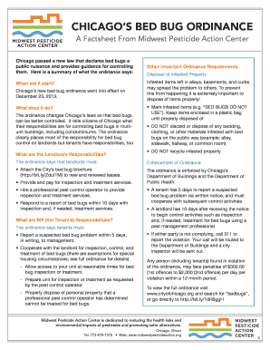 Fillable Online CHICAGOS BED BUG ORDINANCE Fax Email Print - pdfFiller