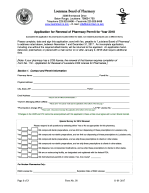 Fillable Online Application for Renewal of Pharmacy Permit for Year ...