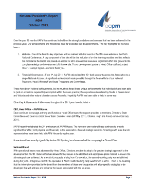 Fillable Online National Presidents Report Fax Email Print - pdfFiller