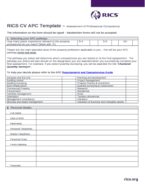 rics cv template