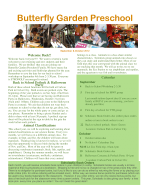 Fillable Online Butterfly Garden Preschool Fax Email Print - pdfFiller