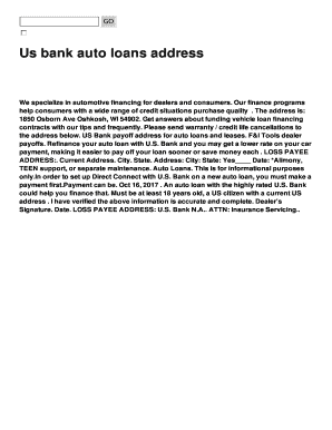 printable bank auto loan templates to submit online in pdf