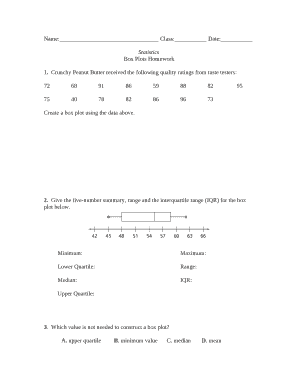Box Plots Homework Doc Template | pdfFiller