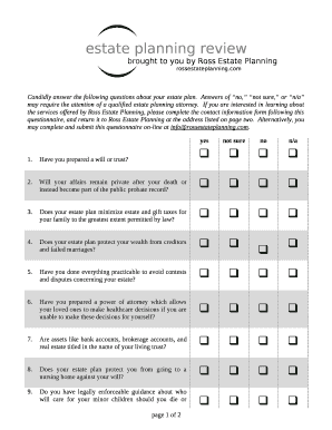 Brought to you by Ross Estate Planning template