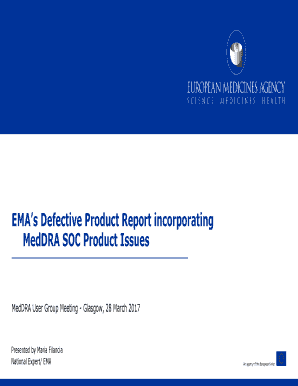 EMAs Defective Product Report incorporating