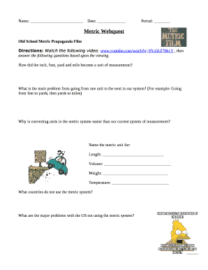 Metric Webquest
