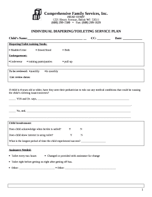 toileting plan template