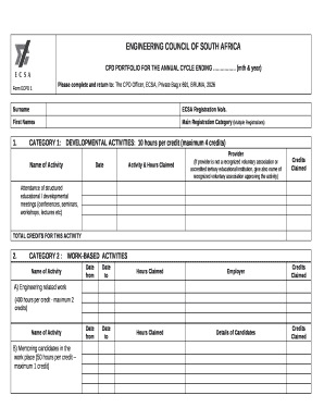 CPD PORTFOLIO FOR THE ANNUAL CYCLE ENDING