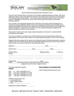 Vortex Warranty Replacement Request Form