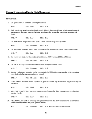 Chapter 2: International Supply Chain Management