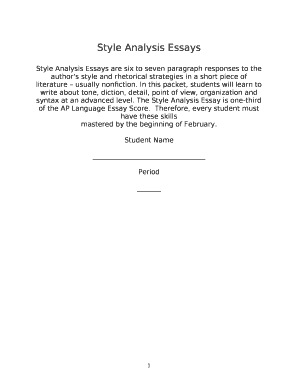 Style Analysis Essays