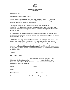 Dear Parents, Guardians, and Athletes,