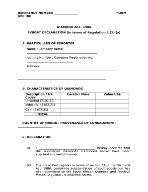 REFERENCE NUMBER FORM KPC (iii)