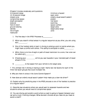 Chapter 5 review vocabulary and questions