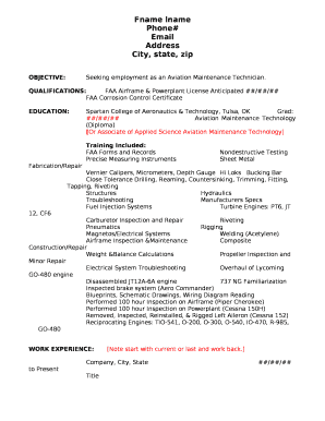 QUALIFICATIONS:FAA Airframe &amp; Powerplant License Anticipated ...