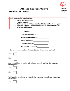 Athlete Representative Nomination Form