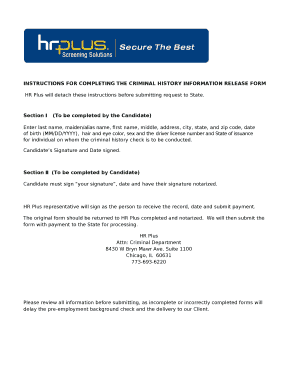 HR Plus will detach these instructions before submitting request to State
