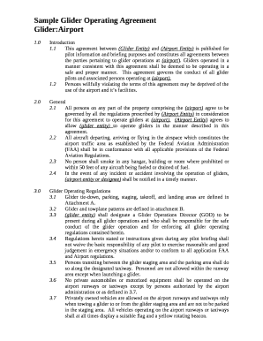 Sample Glider Operating Agreement