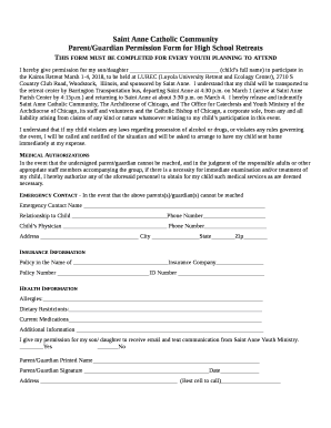 This form must be completed for every youth planning to attend
